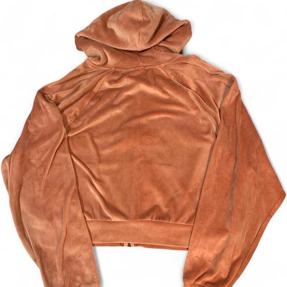 Victoria’s Secret On Point Peachy Pink Velour Zip Up Hoodie Size Medium - Picture 6 of 6